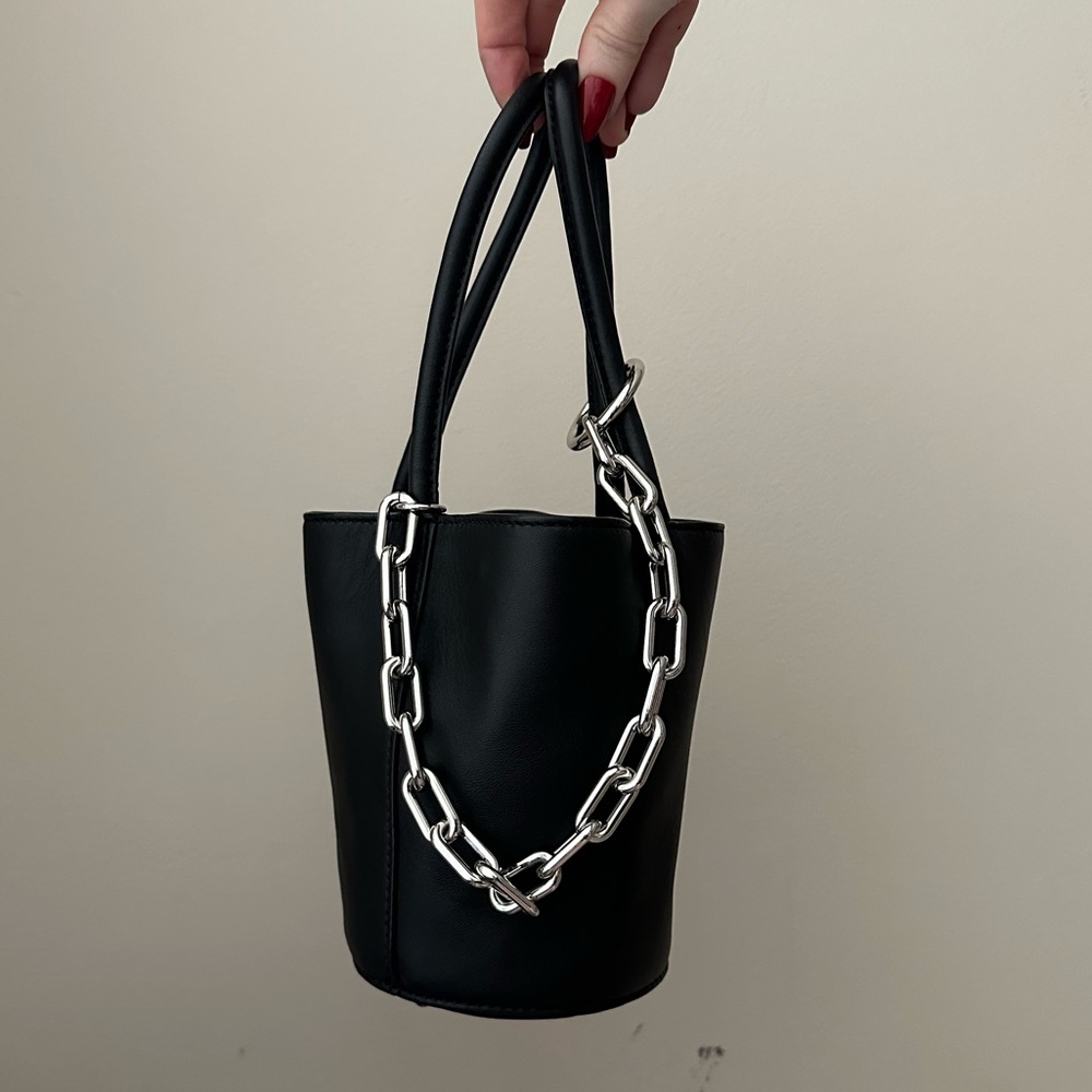 Alexander Wang black chain bucket bag